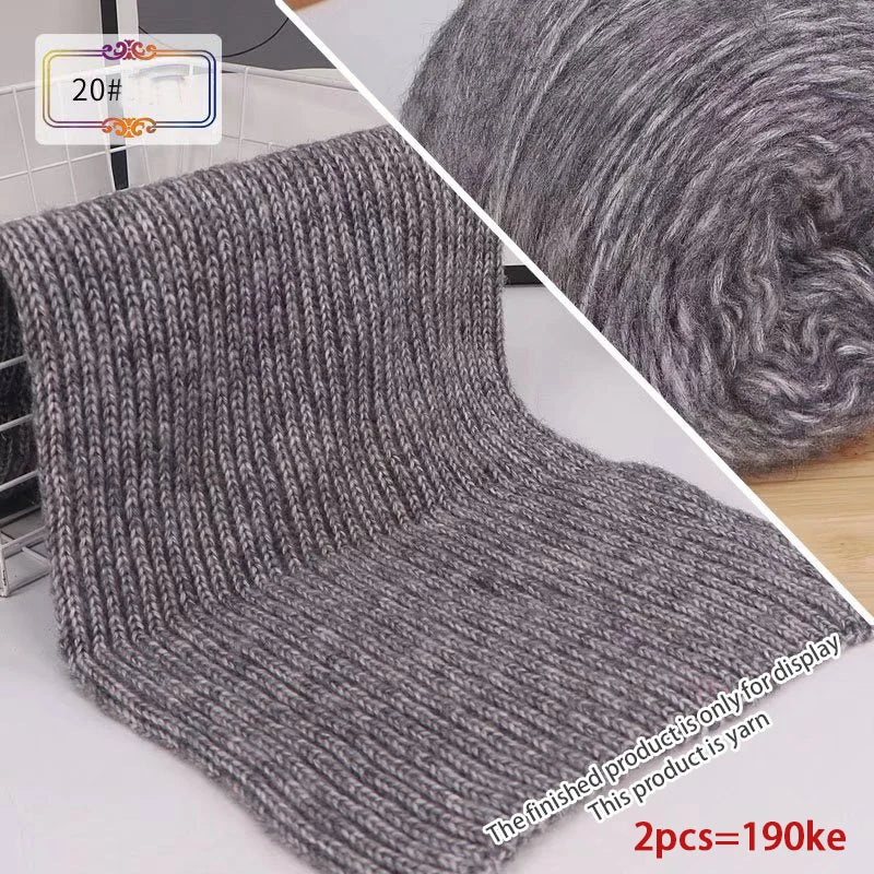 190g Rainbow Gradient Mohair Yarn – Long Section Dyed Spray Yarn for Sweaters, Shawls & Scarves (2 Pieces/Pack)