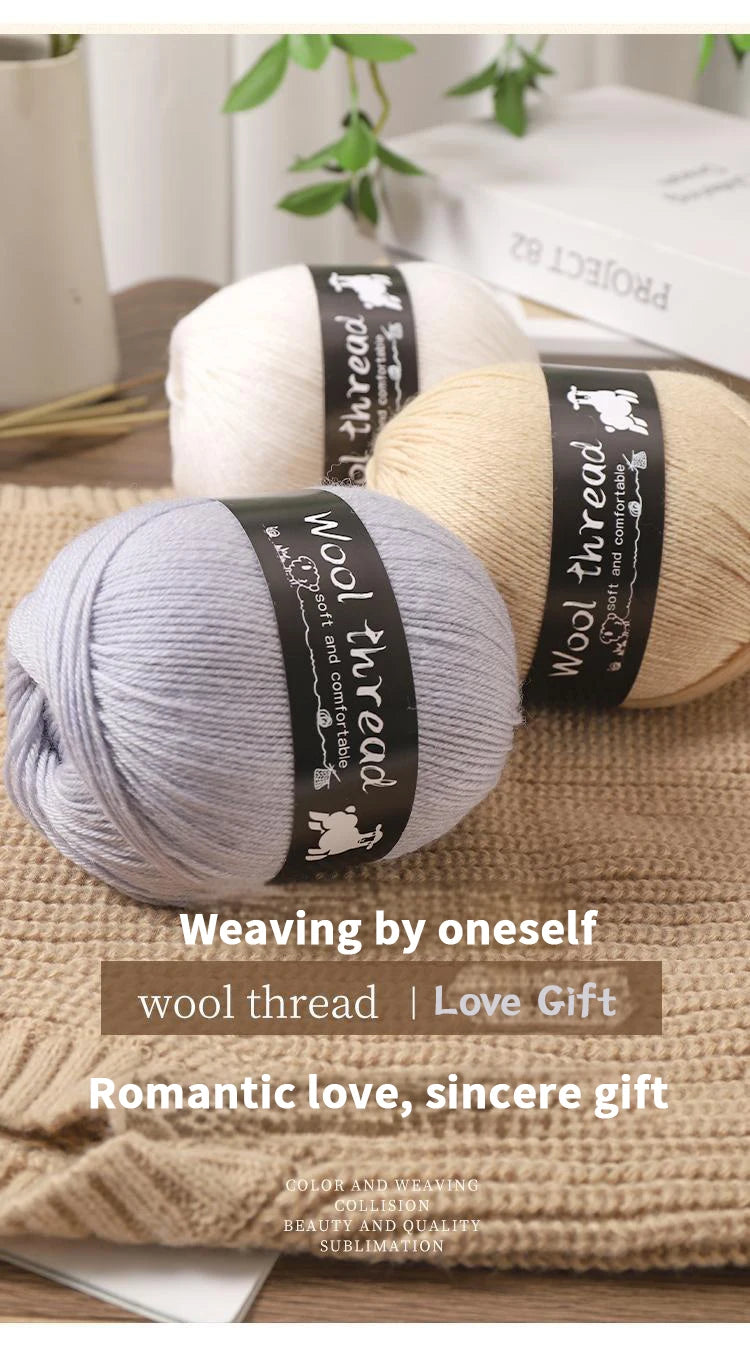 500g Multi-Color Medium-Fine Wool Yarn (6 Pack) – Hand-Knitting Yarn for Sweaters, Scarves & Hats