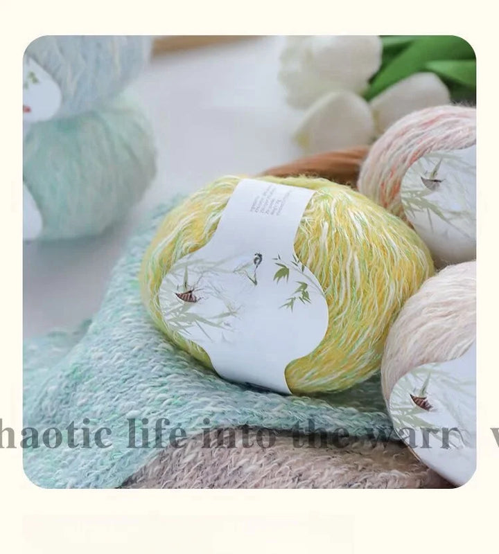 300g Bamboo Fiber Yarn – Fancy Thick & Thin Hand Knitting Yarn for Sweaters, Shawls, Hats & DIY Crafts (6pcs Pack)