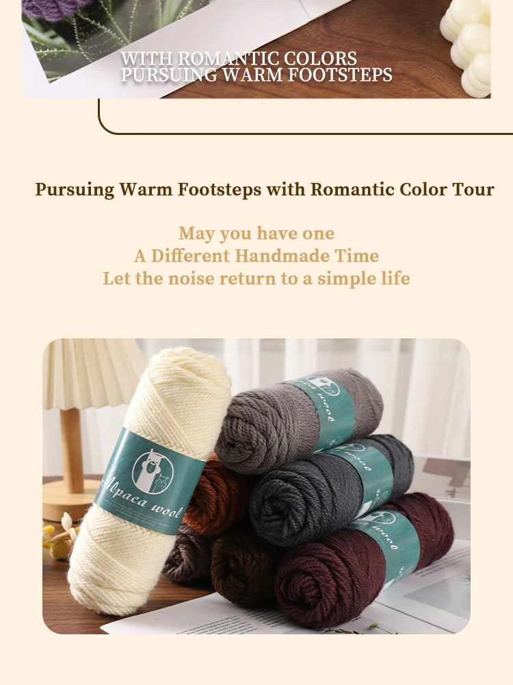 Alpaca Wool Boutique Yarn – 500g Thick Knitting Yarn Set (5 Pieces) for Sweaters, Scarves & Winter Wear