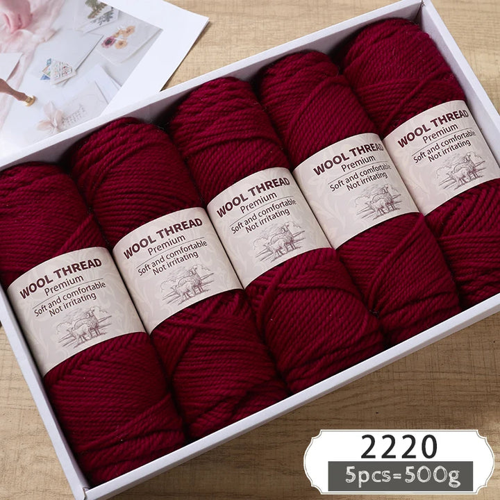 500g Thick Alpaca Wool Yarn – 245 Needle Knitting Yarn for Sweaters, Jackets & Accessories