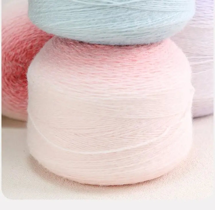 Super Large Gradient Long-Haired Yarn – Extra-Large Medium-Thick Skein for Knitting & Crochet