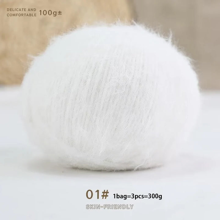 Long-Haired Solid Color Snowflake Yarn – Soft, Skin-Friendly Yarn for Sweaters, Scarves & DIY Crafts (3pcs, 300g)