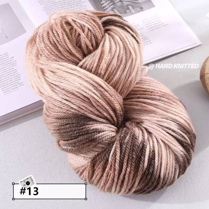 400g Hand-Dyed Chunky Alpaca Yarn (2 Skeins) – Gradient Rainbow Wool Yarn for Sweaters, Scarves & Hats