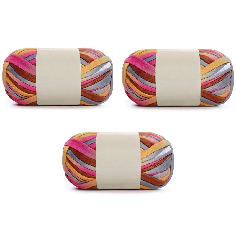 3PC 300g Thick Fabric Yarn – Soft Colored DIY Yarn for Carpets, Bags, Toys & Slippers