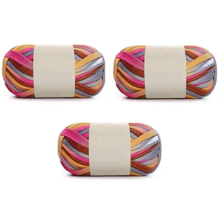 3PC 300g Thick Fabric Yarn – Soft Colored DIY Yarn for Carpets, Bags, Toys & Slippers