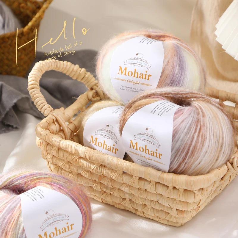 300g Rainbow Gradient Yarn Balls – Colorful Knitting Yarn for Tops, Scarves & DIY Crafts (6 Pieces/Pack)