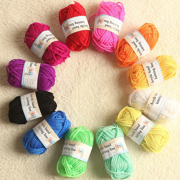 12-Color Yarn Set for Crochet & Knitting – Beginner DIY Craft Yarn Kit for School & Hobby Projects