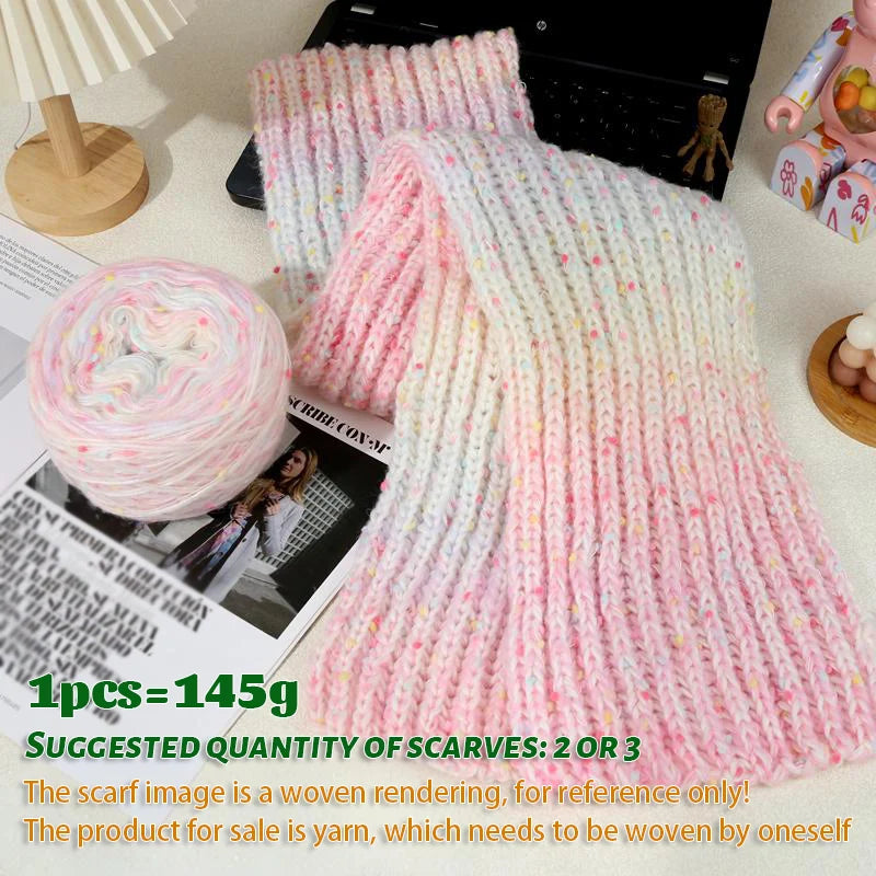 145g Gradient Dot Wool Yarn Ball – Soft Long-Dye Knitting Yarn for Scarves, Hats & Fashion Accessories