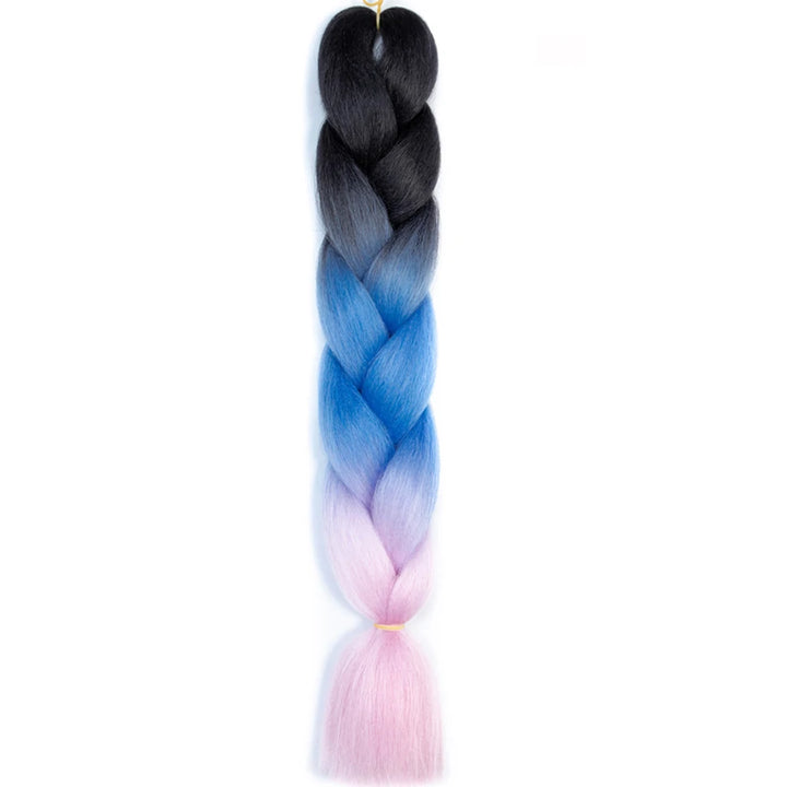 24 Inch Jumbo Box Braids Extensions – Synthetic Braiding Hair for Children (Pink, Purple, Yellow, Gray)