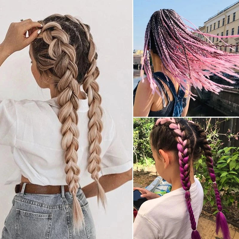 Synthetic 24 Inch 100g Ombre Jumbo Braiding Hair – Kanekalon Twist Extensions