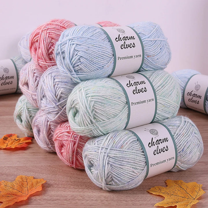 150g Colorful Dot Spray Yarn – Medium-Thick Cotton Yarn for Hand-Knitting (3 Pcs / Pack)