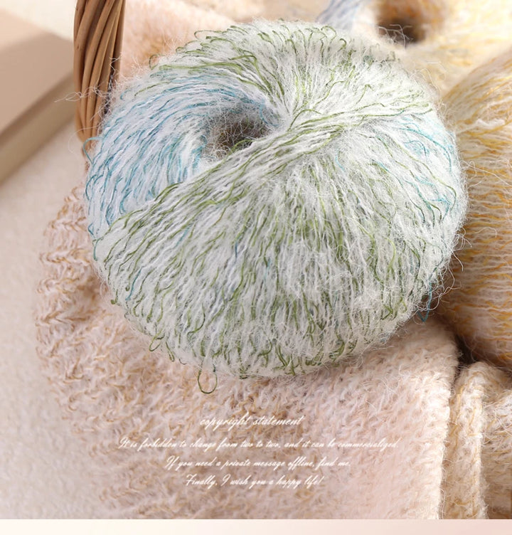 150g Premium Mohair Yarn – Tobacco Multi-Color Knitting Yarn (3 Pieces/Pack)