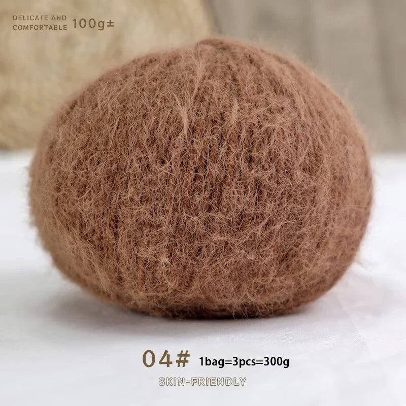 Long-Haired Solid Color Snowflake Yarn – Soft, Skin-Friendly Yarn for Sweaters, Scarves & DIY Crafts (3pcs, 300g)