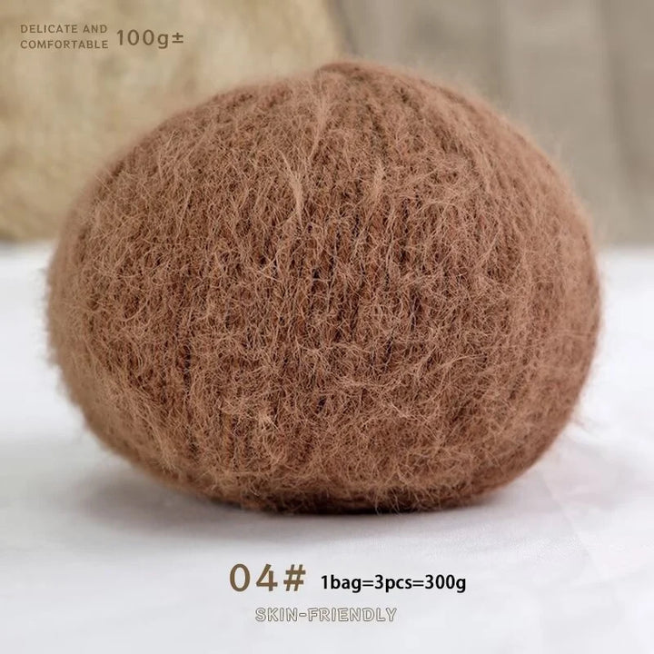 Long-Haired Solid Color Snowflake Yarn – Soft, Skin-Friendly Yarn for Sweaters, Scarves & DIY Crafts (3pcs, 300g)