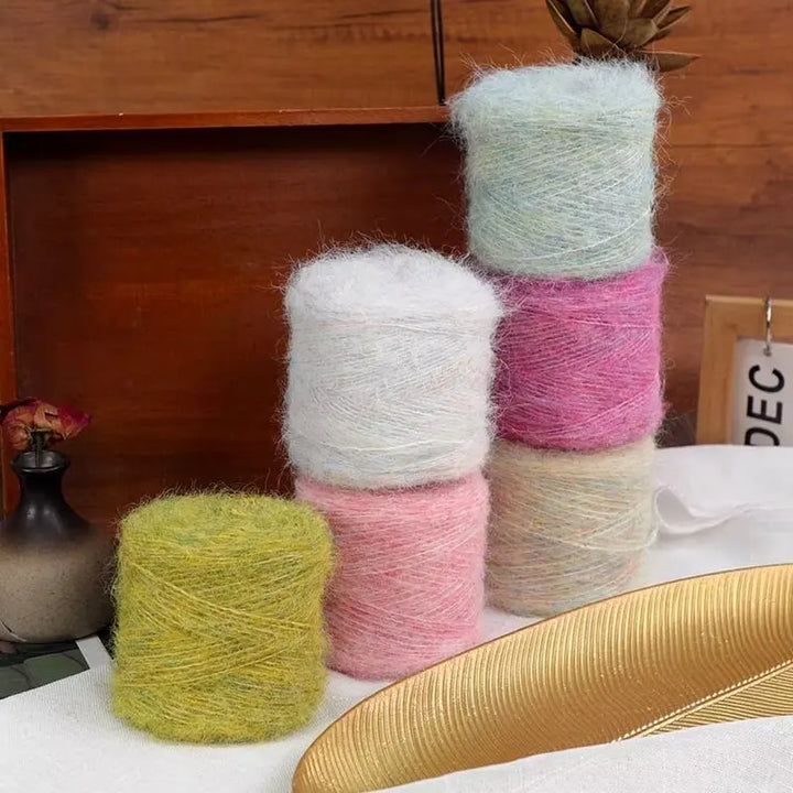 300g Long Wool & Mohair Yarn – Soft Fluffy Knitting Yarn for Sweaters, Shawls & Fashion Wear (6 Pieces/Bag)