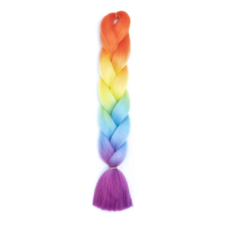 Synthetic 24-Inch Jumbo Braids Hair Extension – Afro Ombre Yaki Straight Crochet Hair