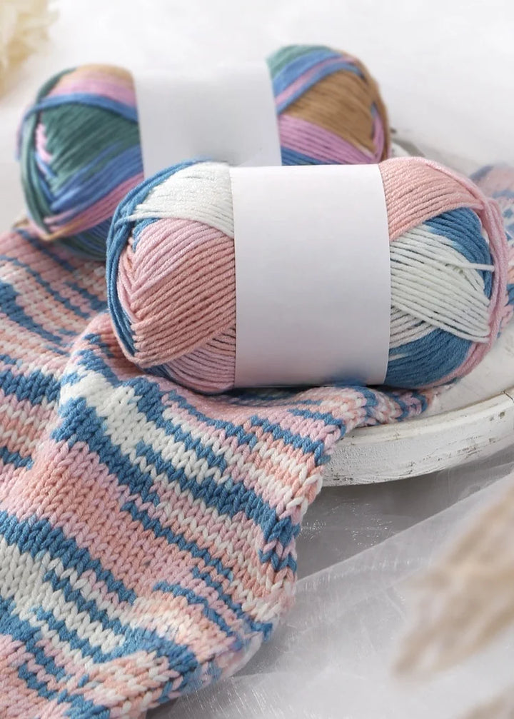 Colorful 6-Strand Gradient Yarn – Segment-Dyed Floral Pattern Yarn for Handmade Crafts