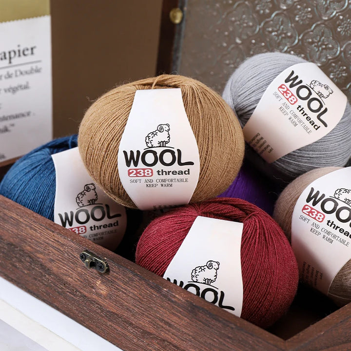 300g 100% Fine Wool Yarn Set – Soft Knitting Yarn for Sweaters, Scarves, Hats & DIY Crafts (6pcs Pack)