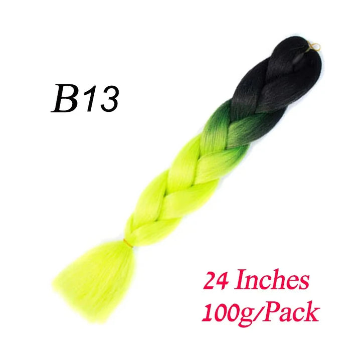 24 Inch Jumbo Braiding Hair – Synthetic Kanekalon Afro Ombre Extensions for Children’s Braids
