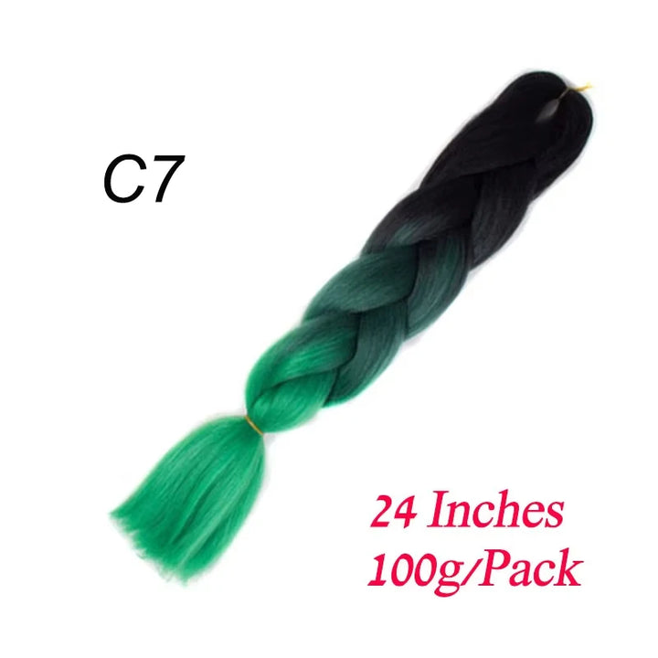 24 Inch Jumbo Braiding Hair – Synthetic Kanekalon Afro Ombre Extensions for Children’s Braids