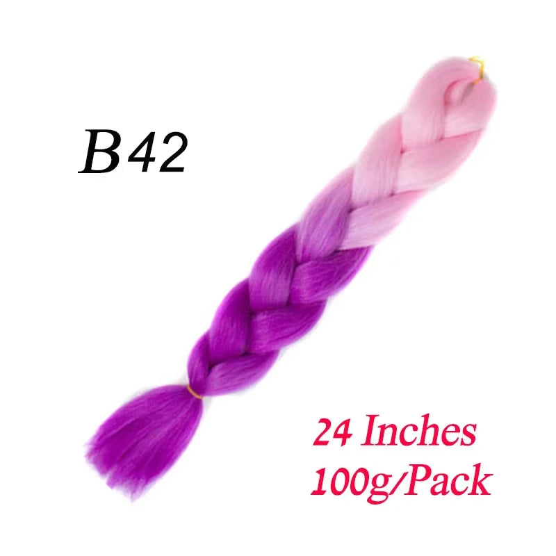 24 Inch Pre-Stretched Jumbo Braiding Hair – Synthetic Kanekalon Extensions for African Braids (100g) 444