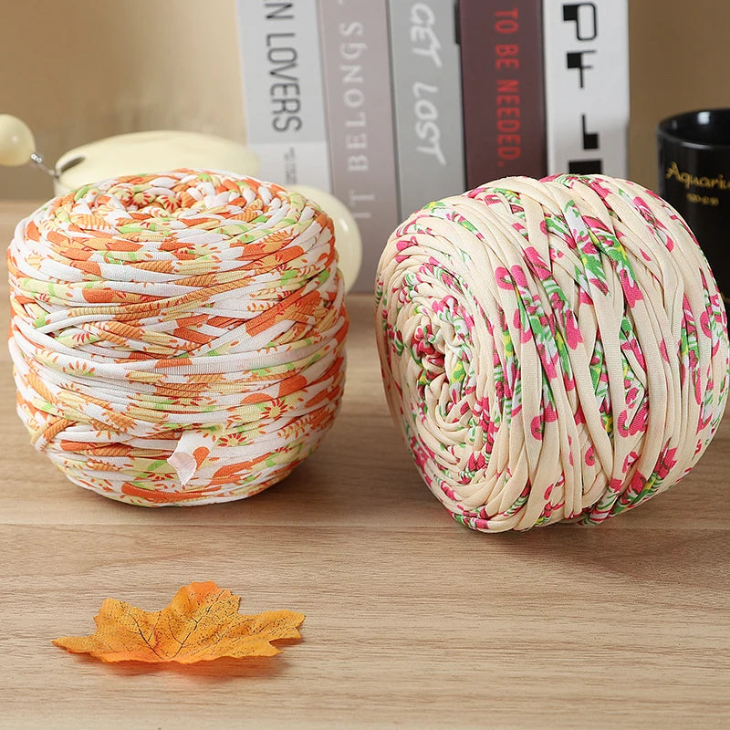 600g Large Polyester Fabric Yarn Set (2 Pieces) – Colorful Elastic Yarn for Bags, Slippers & DIY Crafts