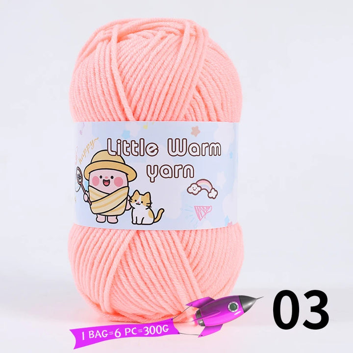 300g Medium-Thick Soft Yarn – DIY Hand-Knitting Yarn Balls for Sweaters, Hats & Crafts (6 Pieces / Pack)