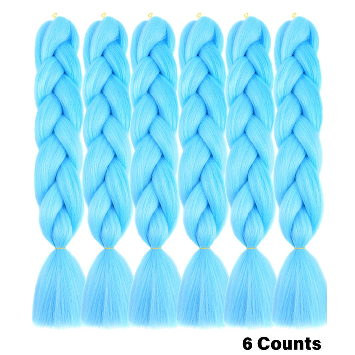 Rainbow Pre-Stretched Braiding Hair – Jumbo Box Braids High-Temperature Synthetic Extensions (6 Packs)