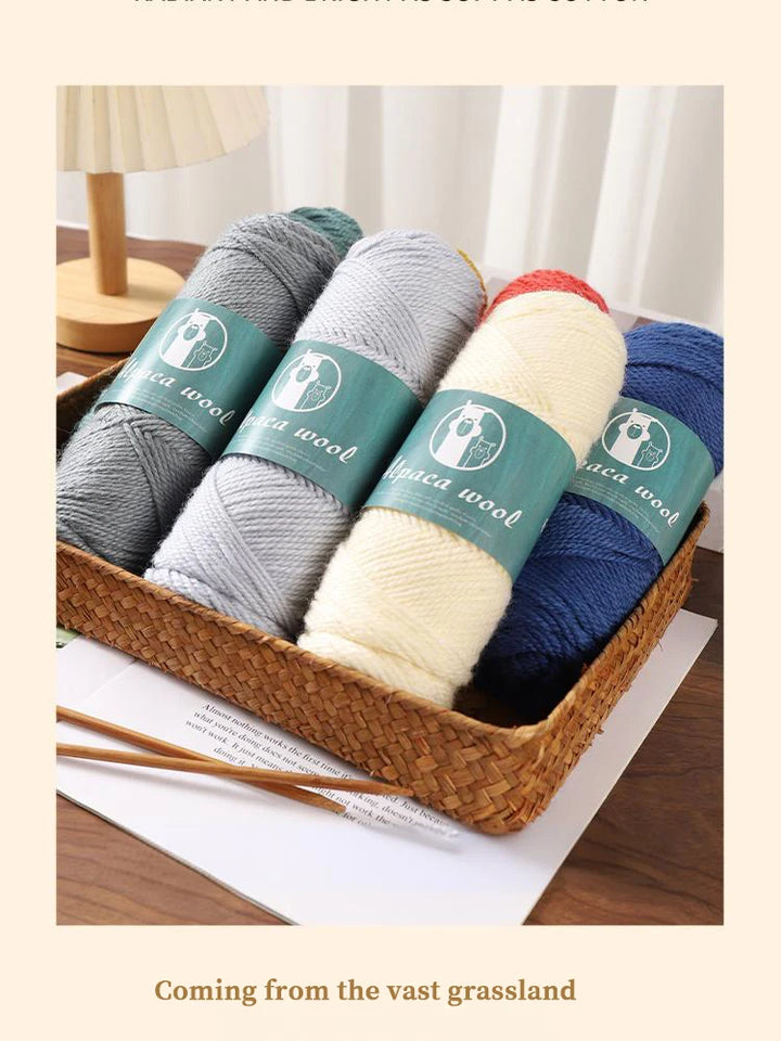 Alpaca Wool Boutique Yarn – 500g Thick Knitting Yarn Set (5 Pieces) for Sweaters, Scarves & Winter Wear