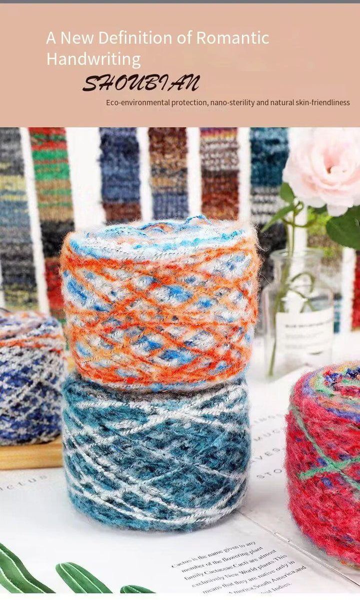 400g Rainbow Oil Painting Gradient Wool Yarn (4 Balls) – Long Color Gradient Yarn for Sweaters, Hats & Scarves