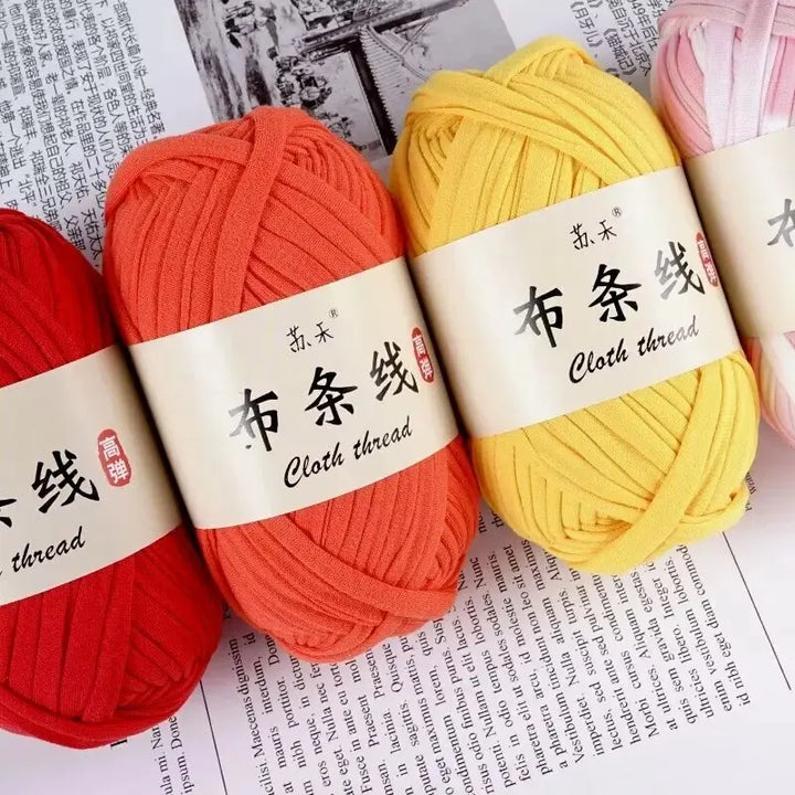 3PC 300g Thick Fabric Yarn – Soft Colored DIY Yarn for Carpets, Bags, Toys & Slippers