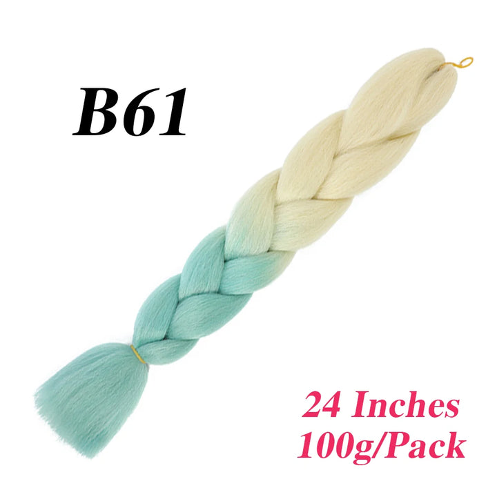 24 Inch Jumbo Braiding Hair – Afro Ombre Synthetic Extensions for Children’s Braids (100g) 33