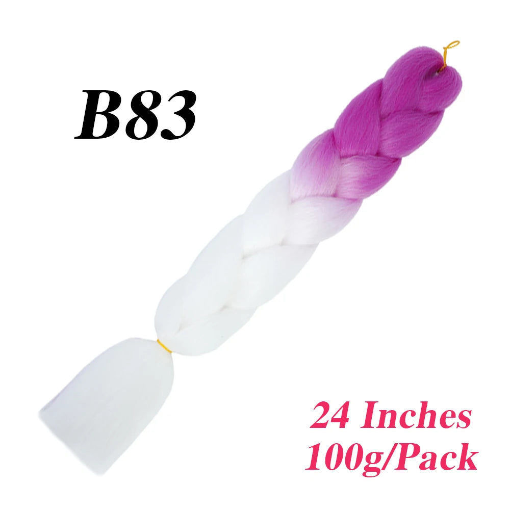 24 Inch Jumbo Braiding Hair – Afro Ombre Synthetic Extensions for Children’s Braids (100g) 33