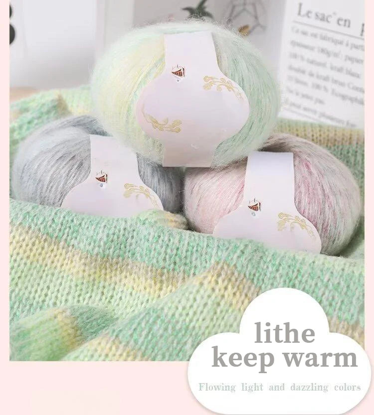 300g Gradient Alpaca Mohair Yarn Set (6 Pieces) – Soft Lightweight Knitting Yarn for Sweaters, Shawls, Hats & Scarves