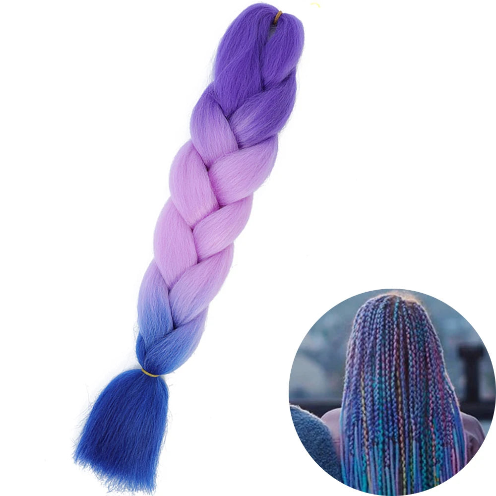 24” Synthetic Yaki Braids – Kanekalon Ombre Jumbo Braiding Hair Extensions 22