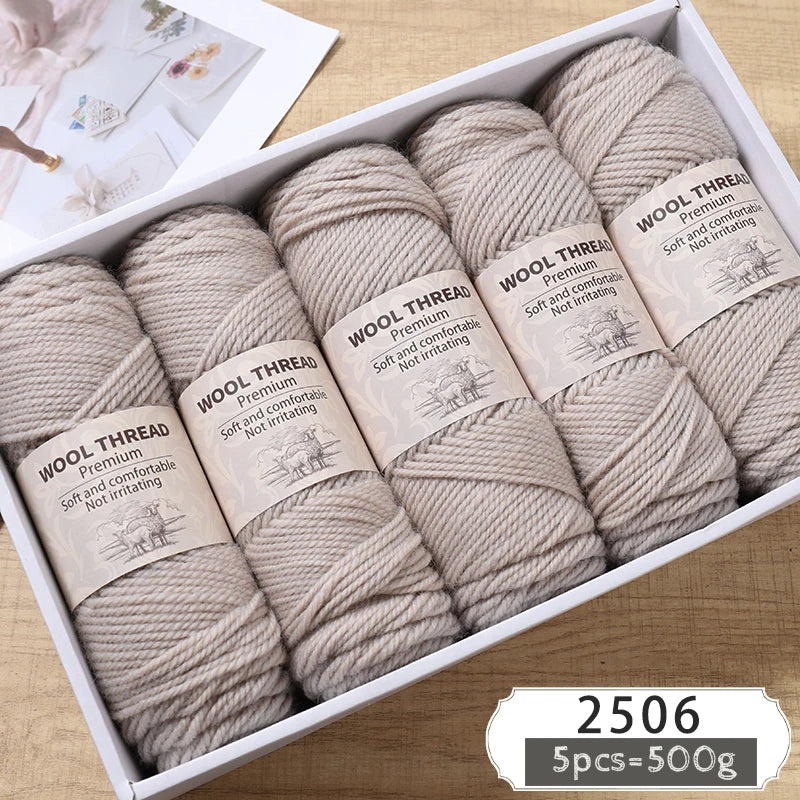 500g Thick Alpaca Wool Yarn – 245 Needle Knitting Yarn for Sweaters, Jackets & Accessories