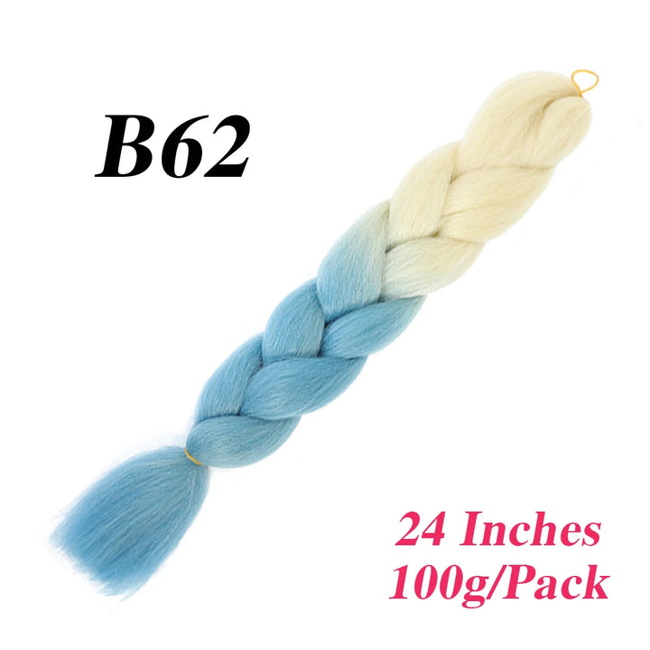 24 Inch Jumbo Braiding Hair – Afro Ombre Synthetic Extensions for Children’s Braids (100g) 33