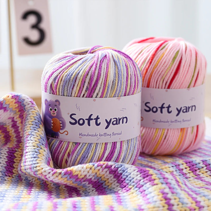 300g Soft Thin Yarn Balls – Lightweight Hand-Knitting Yarn for Sweaters, Hats, Scarves & DIY Crafts (6pcs Pack)