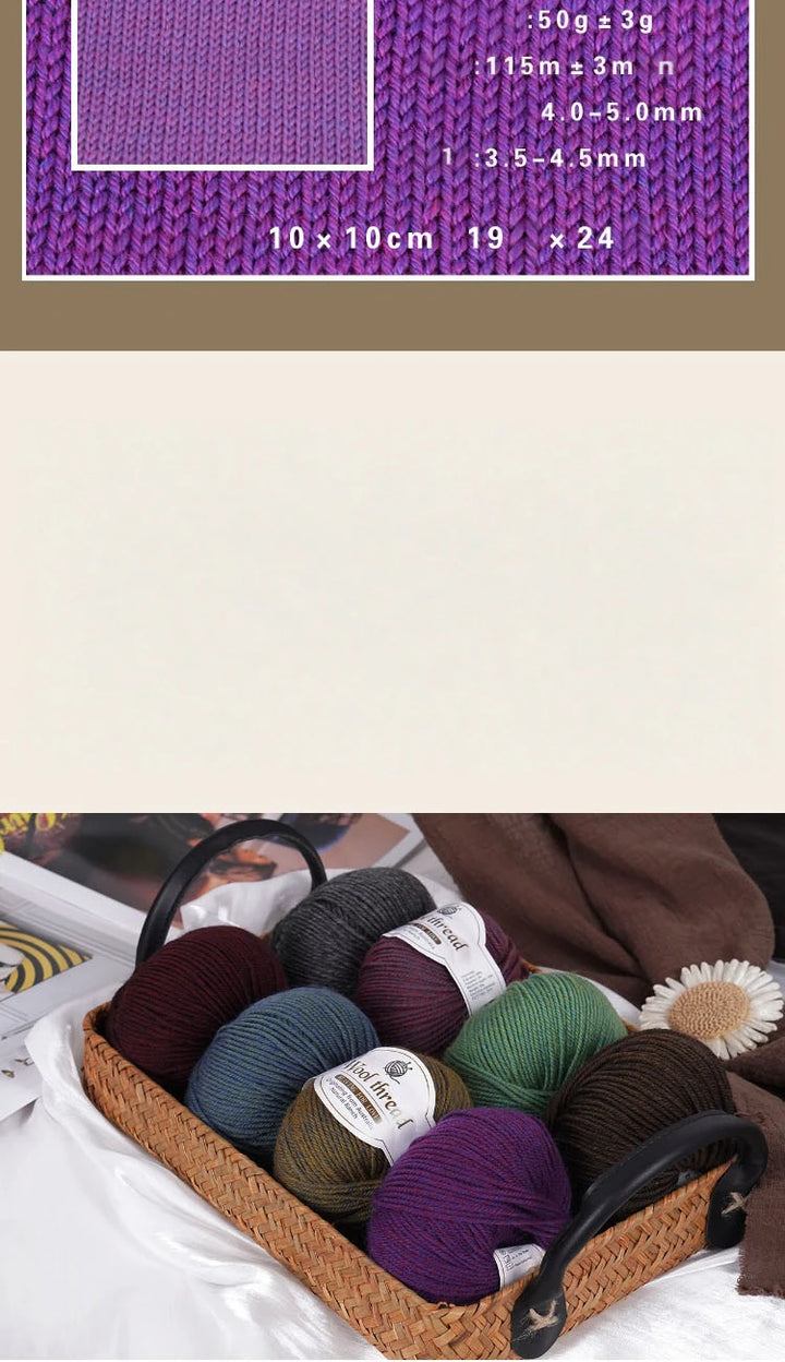 Rainbow Gradient Alpaca Wool Yarn – Medium Thick Knitting Yarn for Sweaters, Scarves, Shawls & DIY Crafts