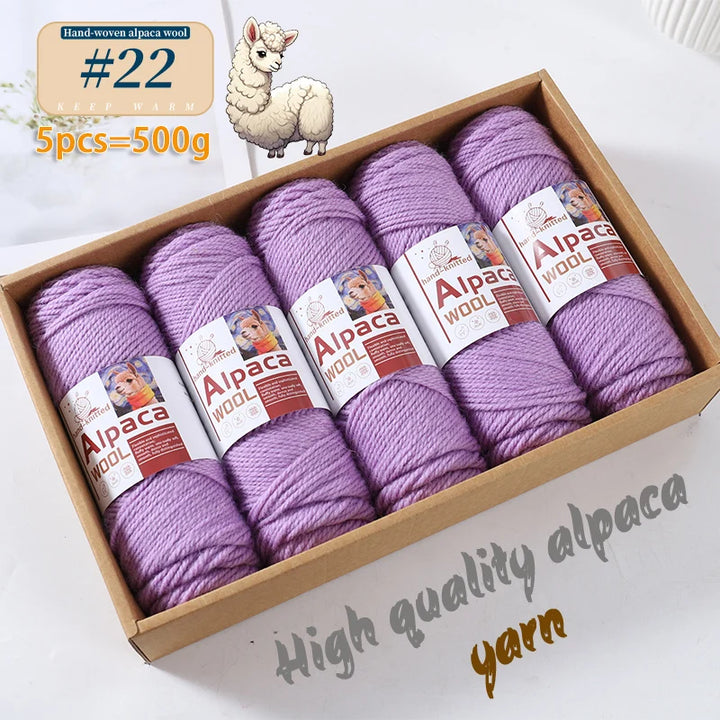 500g Alpaca Wool 245 Stick Stitch Yarn (5 Pieces) – Thick Knitting Yarn for Sweaters, Coats, Blankets & DIY Crafts