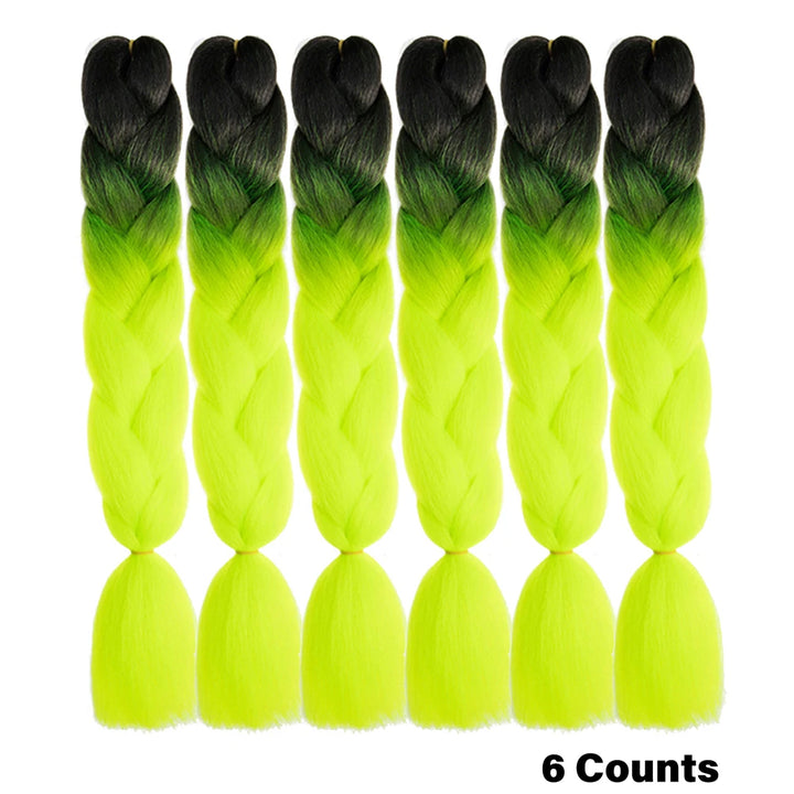 Rainbow Pre-Stretched Braiding Hair – Jumbo Box Braids High-Temperature Synthetic Extensions (6 Packs)