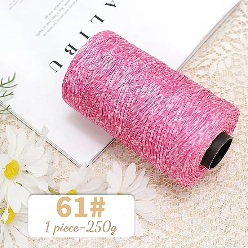 250g Lightweight Flat Ribbon Yarn – Hollow Crochet Yarn for Summer Hats, Bags & DIY Crafts