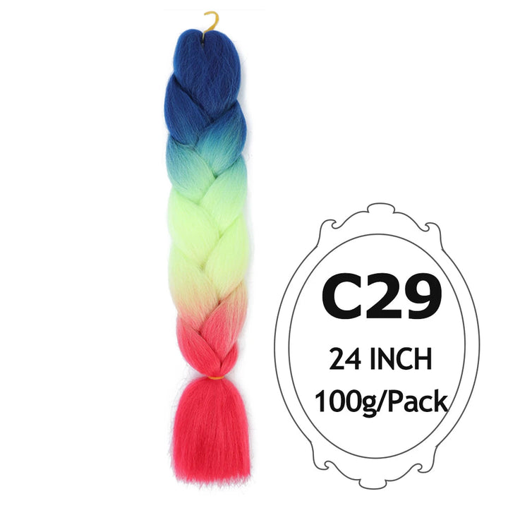 Ombre Braiding Hair 24 Inch – Colorful Jumbo Synthetic Braiding Hair Extensions for Women (Purple, Pink, White, Red, Blue)