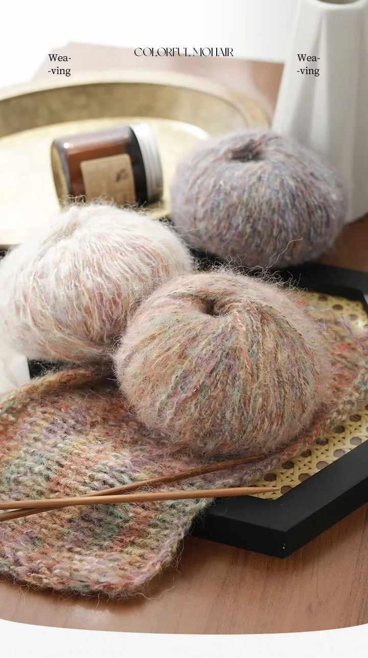 250g Colorful Mohair Alpaca Yarn Set (10 Pieces) – Soft Medium-Thick Yarn for Sweaters, Coats, Shawls & DIY Crafts