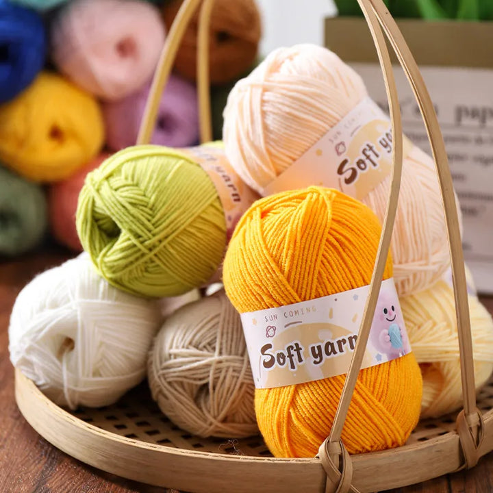 240g Medium-Thin Combed Yarn – Soft DIY Knitting & Crochet Yarn Balls (6 Pieces / Pack)