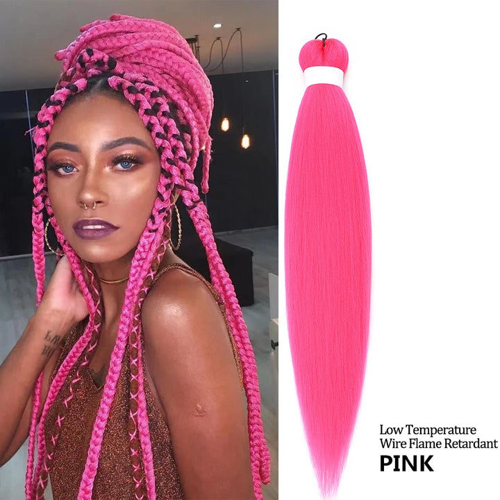 Purple Pre-Stretched Jumbo Braiding Hair – Synthetic DIY Easy Crochet Yaki Braids for Girls & Kids