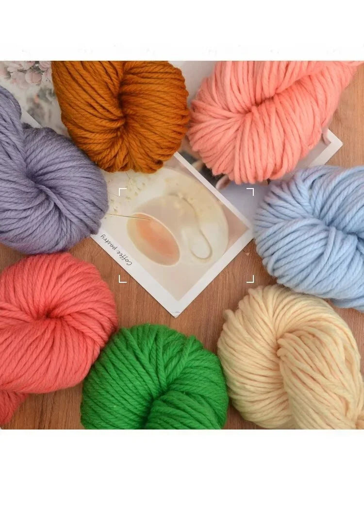500g Extra Thick Polyester Yarn (2 Skeins) – Chunky Knitting Yarn for Sweaters, Hats, Cushions & DIY Crafts