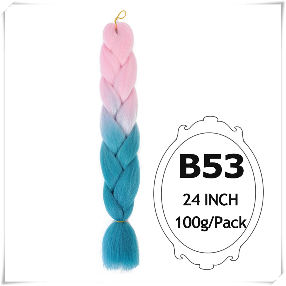 Pre-Stretched Jumbo Braiding Hair – 24 Inch Ombre Purple Synthetic Crochet Extensions for Women