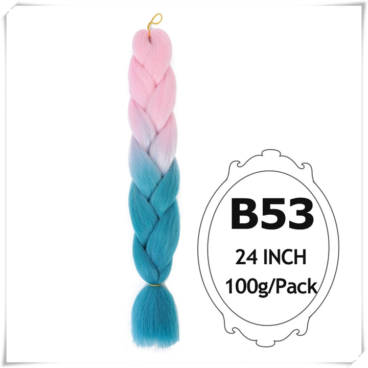 Pre-Stretched Jumbo Braiding Hair – 24 Inch Ombre Purple Synthetic Crochet Extensions for Women